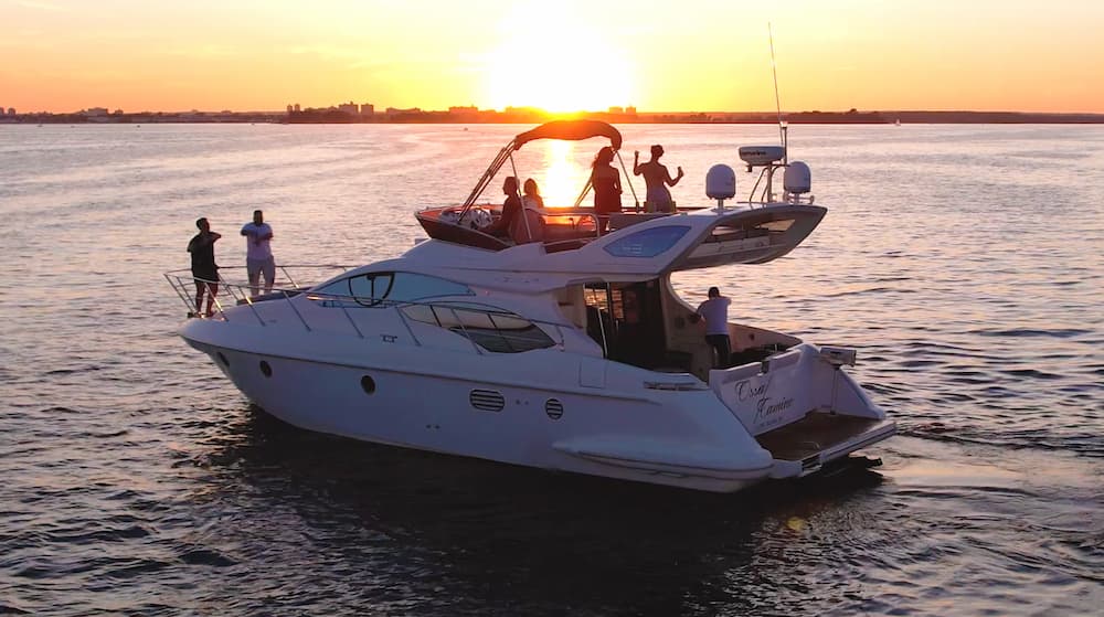 Sunset on NYC Private Yacht Charter